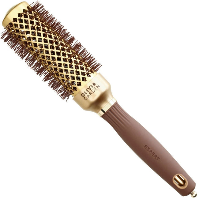 Olivia Garden Expert Blowout Shine szczotka do modelowania i suszenia włosów Gold/Brown 35mm