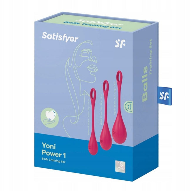 Satisfyer Yoni Power 1 zestaw kulek do treningu mięśni Kegla Red