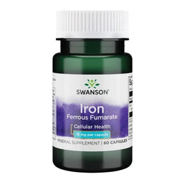 Swanson Iron Ferrous Fumarate 18mg suplement diety zawierający żelazo 60 kapsułek