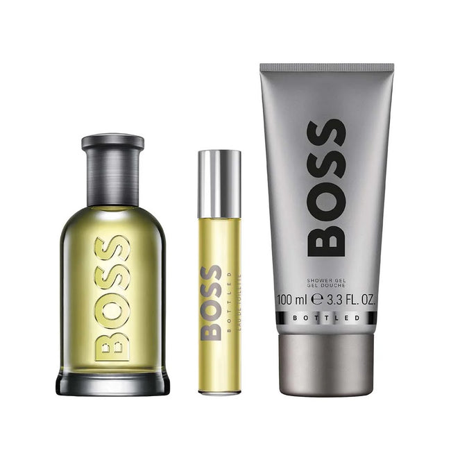 Hugo Boss Bottled zestaw woda toaletowa spray 100ml + woda toaletowa spray 10ml + żel pod prysznic 100ml