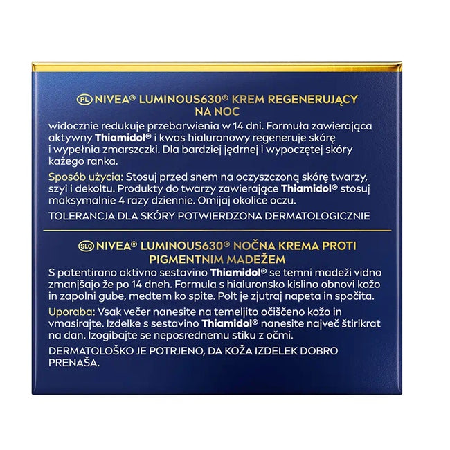 Nivea Luminous630® krem regenerujący na noc przeciw przebarwieniom 50ml