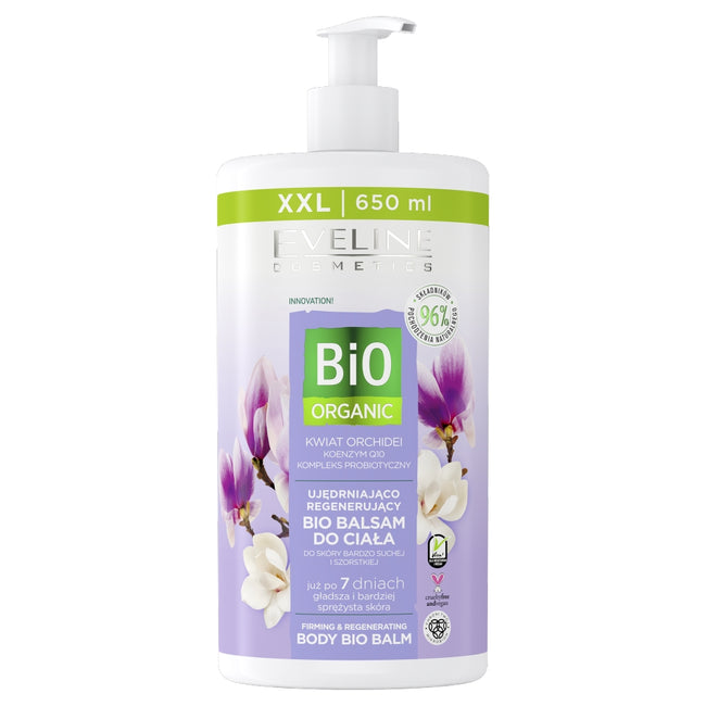 Eveline Cosmetics Bio Organic ujędrniająco-regenerujący bio balsam do ciała Orchidea 650ml