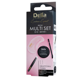 Delia Brow Multi Set zestaw do stylizacji brwi 1.1 Grafitowa Czerń