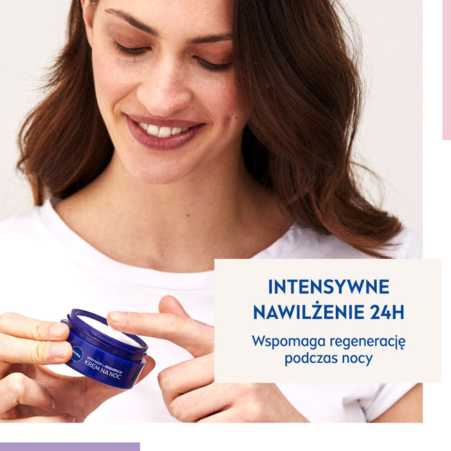 Nivea 24H Nawilżenia+Regeneracja odżywczy krem na noc cera sucha i wrażliwa 50ml