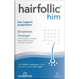 Vitabiotics Hairfollic Him suplement diety wspierający zdrowe włosy 30 tabletek