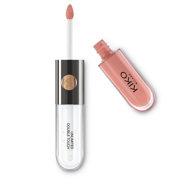 KIKO Milano Unlimited Double Touch dwuetapowa płynna pomadka do ust 102 Satin Rosy Beige 6ml