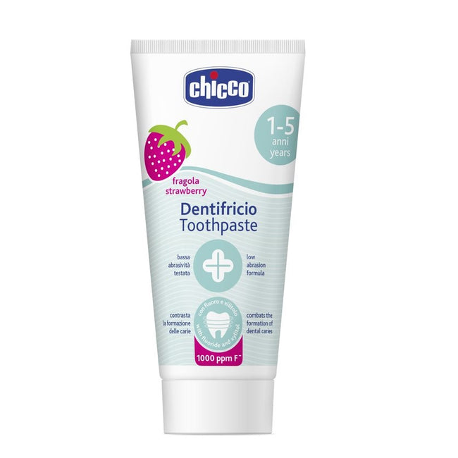 Chicco Toothpaste Pasta do zębów z fluorem 1000ppm o smaku truskawkowym 1-5l 50ml