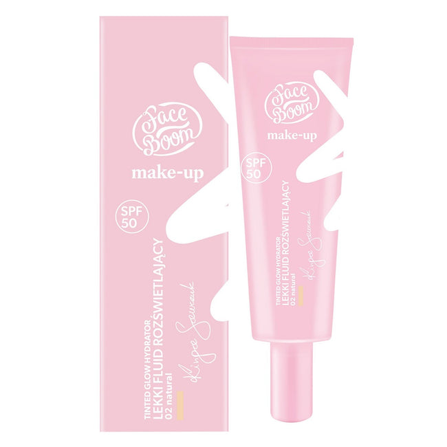 Face Boom Tinted Glow Hydrator lekki fluid rozświetlający 02 Natural 30g