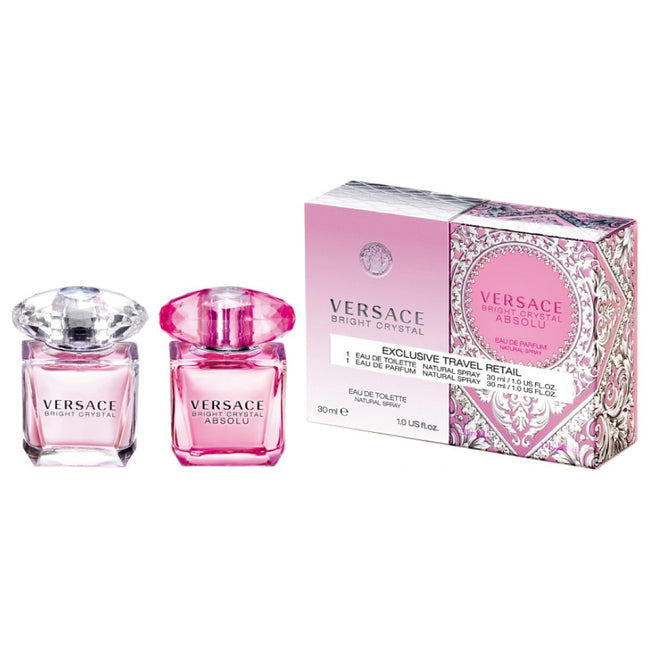 Versace Exclusive Travel Retail zestaw Bright Crystal woda toaletowa spray 30ml + Bright Crystal Absolu woda perfumowana spray 30ml