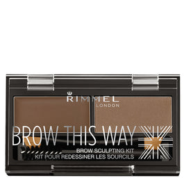 Rimmel Brow This Way Brow Sculpting Kit zestaw do konturowania brwi 002 Medium Brown 1.3g