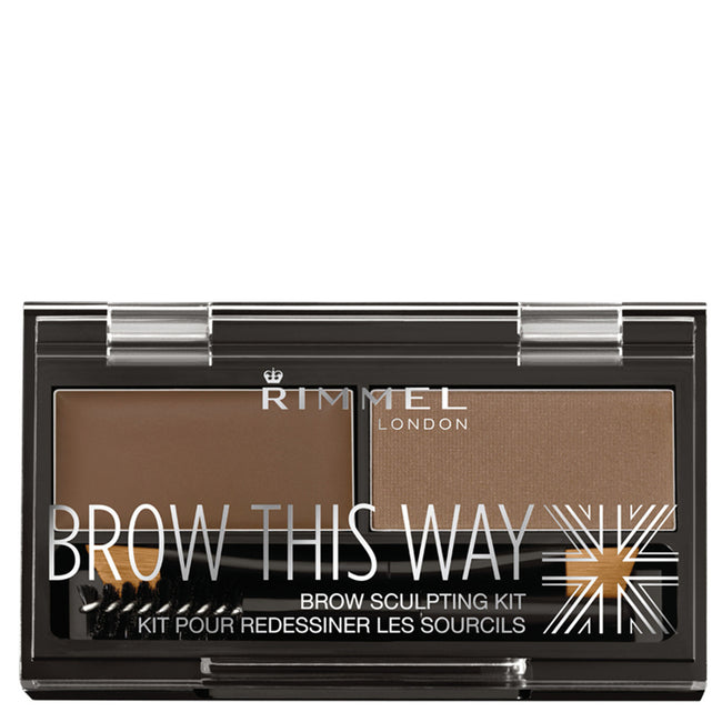 Rimmel Brow This Way Brow Sculpting Kit zestaw do konturowania brwi 002 Medium Brown 1.3g