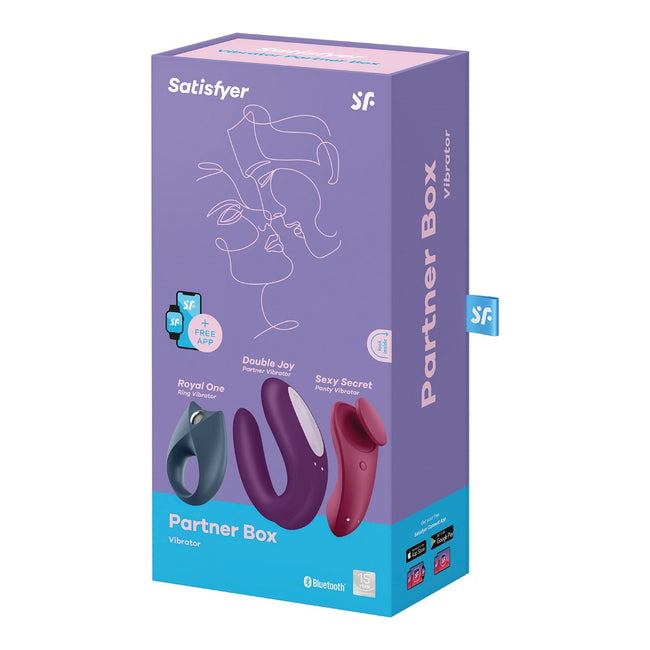 Satisfyer Partner Box 3 zestaw Royal One Ring Vibrator + Double Joy Partner Vibrator + Sexy Secret Panty Vibrator