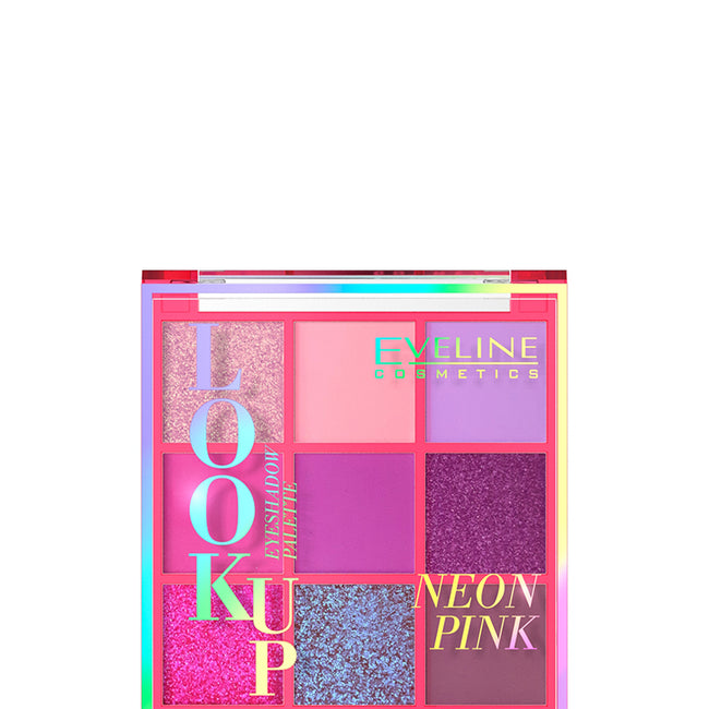 Eveline Cosmetics Look Up paleta 9 cieni do powiek Neon Pink 10.8g