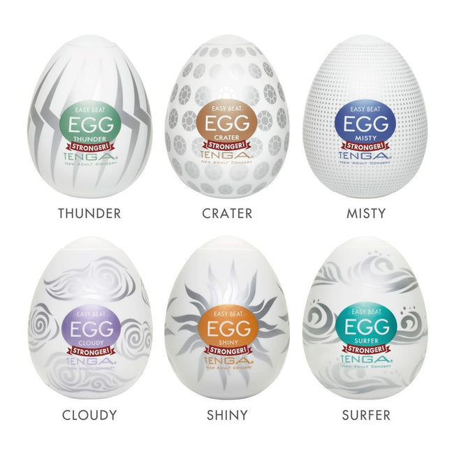 TENGA 6 Styles Easy Beat Egg Hard Boiled Package zestaw 6 jednorazowych masturbatorów w kształcie jajka