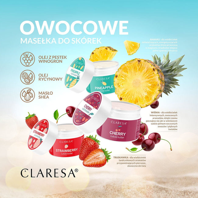 Claresa Cuticle Butter masełko do skórek Strawberry 13g