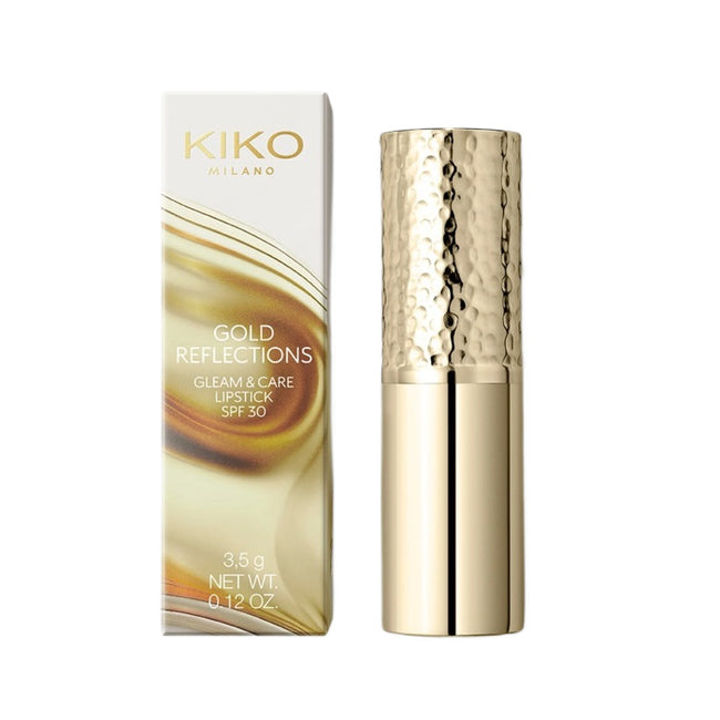 KIKO Milano Gold Reflections Gleam & Care Lipstick SPF30 kremowa odżywcza pomadka do ust 03 Tropical Mauve 3.5g