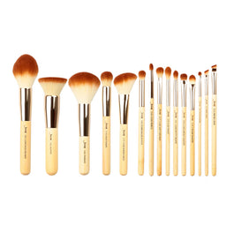 JESSUP Mature Peeled Bamboo Makeup Brush zestaw bambusowych pędzli do makijażu twarzy T140 15szt.