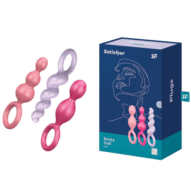 Satisfyer Booty Call zestaw korków analnych o pobudzającej strukturze Colored