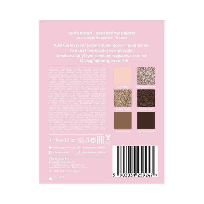 Face Boom Eyeshadow Palette paleta cieni do powiek Nude Mood 9g