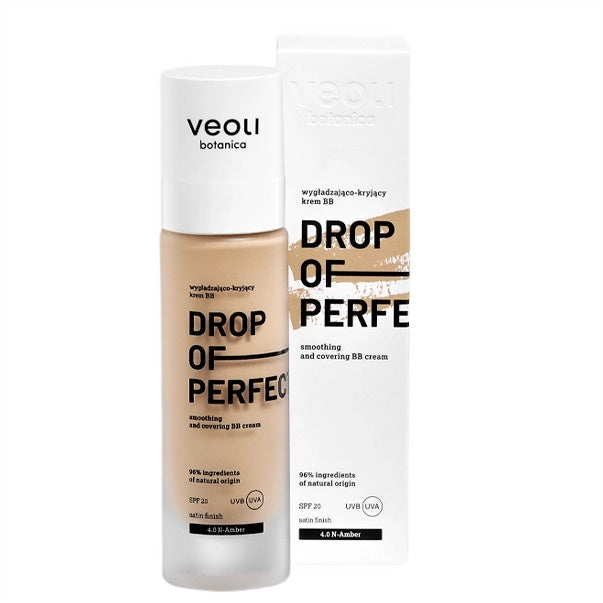 Veoli Botanica Drop Of Perfection SPF20 wygładzająco-kryjący krem BB o lekkiej formule 4.0 N Amber 30ml