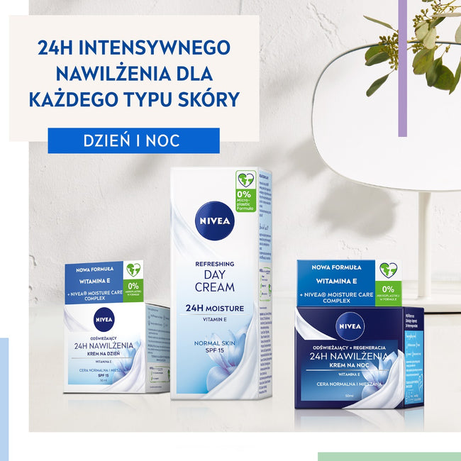 Nivea 24H Nawilżenia + Regeneracja nawilżający krem na noc cera normalna i mieszana 50ml