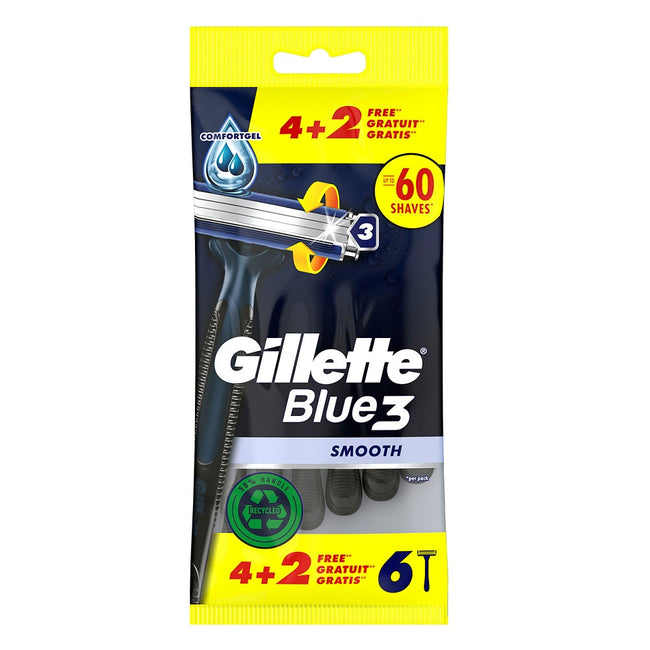 Gillette Blue 3 Smooth jednorazowe maszynki do golenia dla mężczyzn 6szt