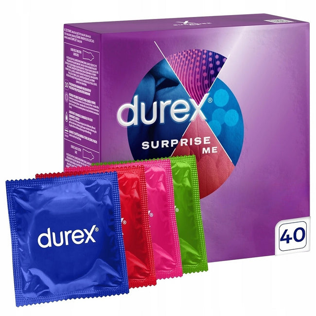 Durex Suprise Me mix prezerwatywy 40 szt dla przyjemności odkrywania