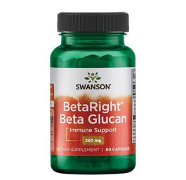 Swanson Beta Right Beta Glucan 250mg suplement diety wspomagający układ odpornościowy i poziom cholesterolu 60 kapsułek