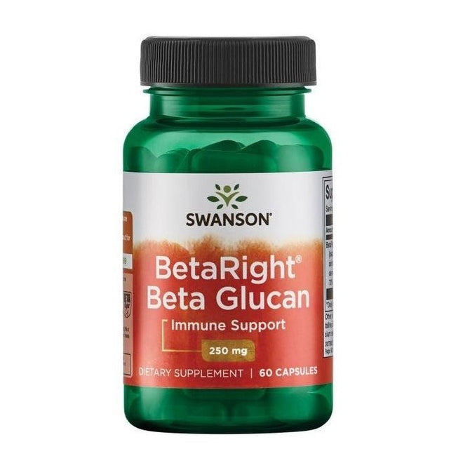 Swanson Beta Right Beta Glucan 250mg suplement diety wspomagający układ odpornościowy i poziom cholesterolu 60 kapsułek