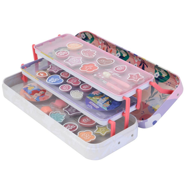 Lip Smacker Disney Princess Makeup Case Triple Layer Beauty Tin zestaw kosmetyków do makijażu dla dzieci