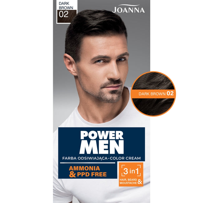 Joanna Power Men Color Cream farba odsiwiająca 02 Dark Brown