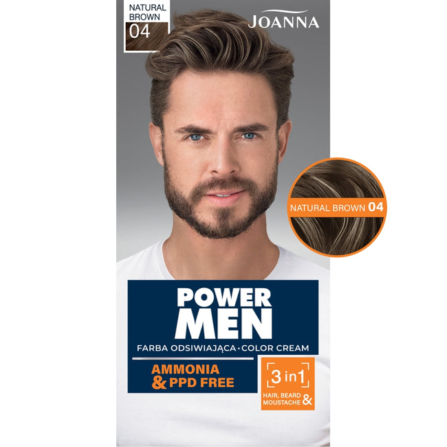 Joanna Power Men Color Cream farba odsiwiająca 04 Natural Brown