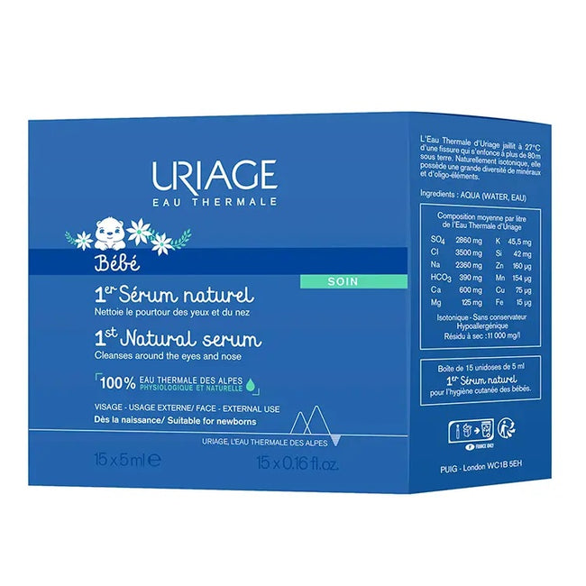 URIAGE Bebe 1st Natural Serum fizjologiczne serum oczyszczające 15x5ml