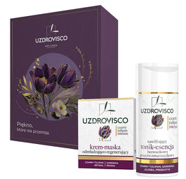 UZDROVISCO Czarny Tulipan Intense zestaw krem-maska odmładzająco-regenerujący 50ml + nawilżający tonik-esencja przeciwzmarszczkowy 150ml