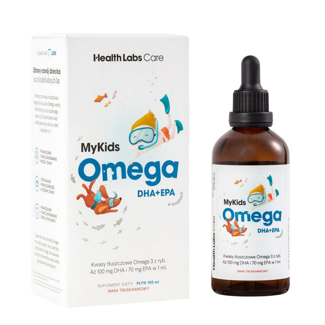 HealthLabs MyKids Omega kwasy omega 3 w kroplach dla dzieci suplement diety 100ml