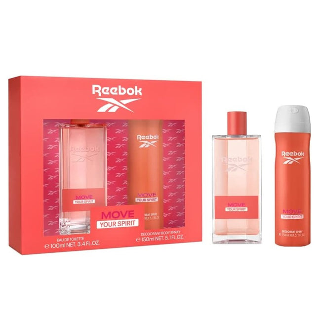 Reebok Move Your Spirit Women zestaw woda toaletowa spray 100ml + dezodorant spray 150ml