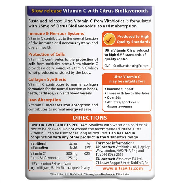 Vitabiotics Ultra Vitamin C 500mg suplement diety 60 tabletek