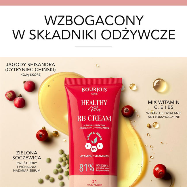 Bourjois Healthy Mix kryjący krem BB z kompleksem witamin 02 Vanilla 30ml