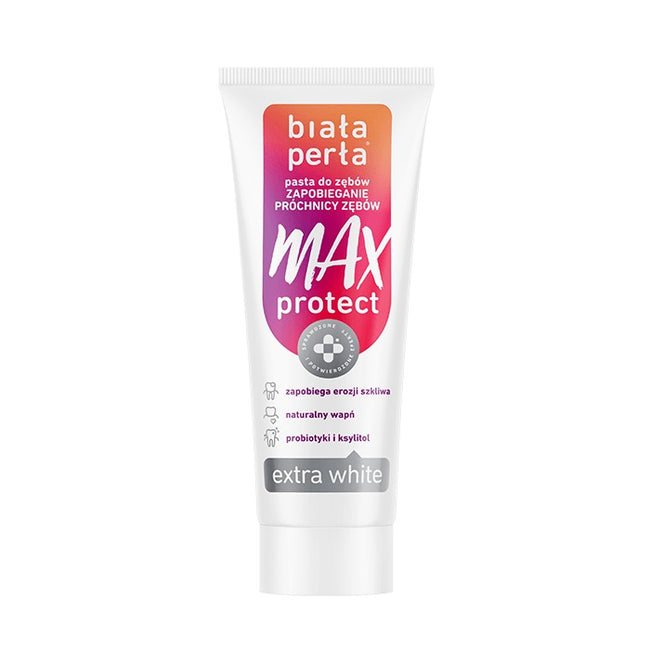 Biała Perła Max Protect Extra White wybielająca pasta do zębów 75ml