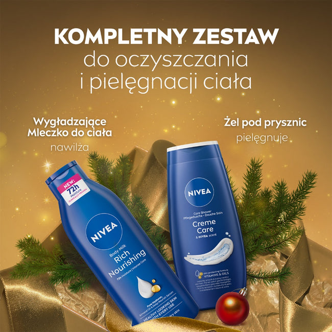 Nivea Moment Of Care zestaw żel pod prysznic 250ml + odżywcze mleczko do ciała 250ml