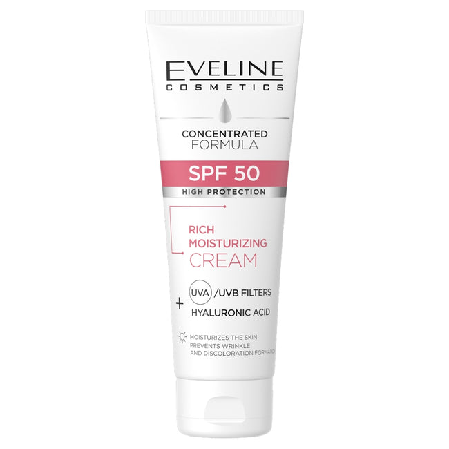 Eveline Cosmetics Skoncentrowana Formuła bogaty krem nawilżający z SPF50 30ml