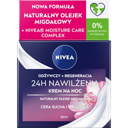 Nivea 24H Nawilżenia+Regeneracja odżywczy krem na noc cera sucha i wrażliwa 50ml