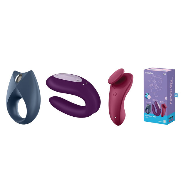 Satisfyer Partner Box 3 zestaw Royal One Ring Vibrator + Double Joy Partner Vibrator + Sexy Secret Panty Vibrator