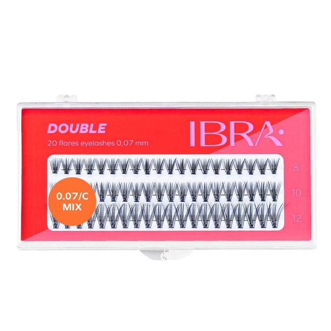 Ibra Kępki sztucznych rzęs Double Knot-Free 0.07 C-Mix 60szt