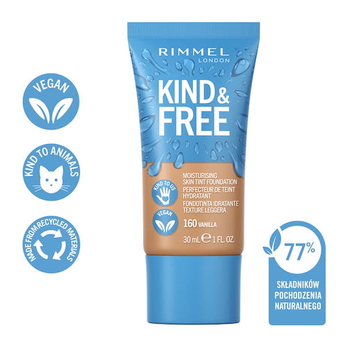 Rimmel Kind & Free wegański podkład nawilżający 160 Vanilla 30ml