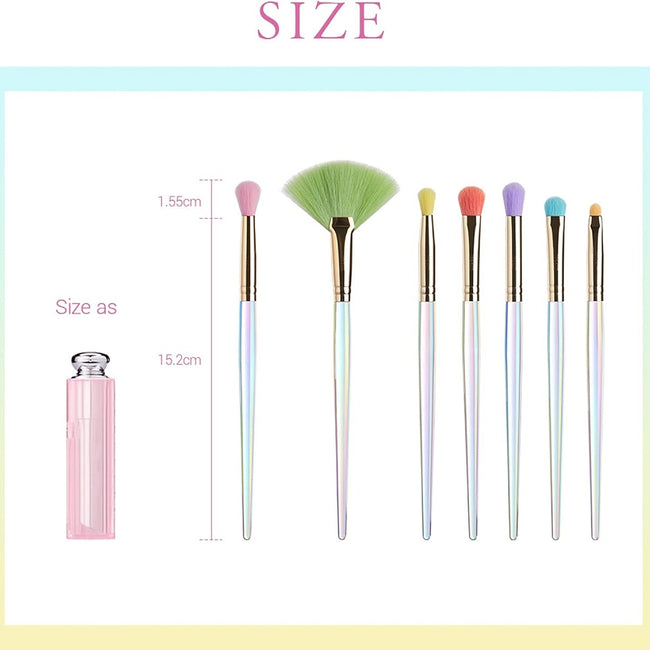 JESSUP Colorful Makeup Brushes zestaw kolorowych pędzli do makijażu w kosmetyczce T318 7szt.