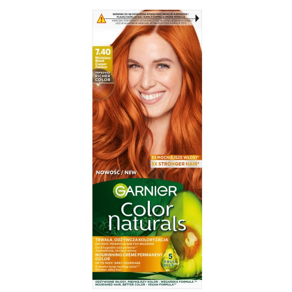 Garnier Color Naturals odżywcza farba do włosów 7.40 Miedziany Blond