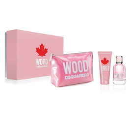 Dsquared2 Wood Pour Femme zestaw woda toaletowa spray 100ml + balsam do ciała 100ml + kosmetyczka