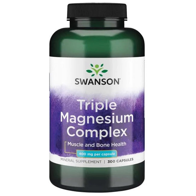 Swanson Triple Magnesium Complex suplement diety wspomagający zdrowie mięśni i kości 300 kapsułek