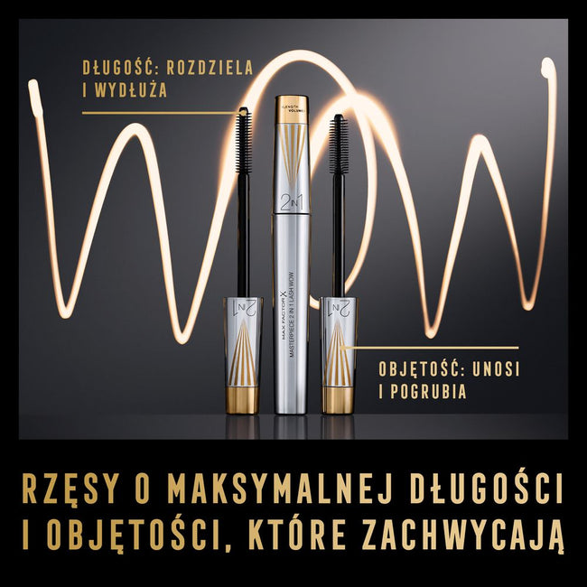 Max Factor Masterpiece 2in1 Lash Wow wydłużający i nadający objętość tusz do rzęs 001 Black 7ml